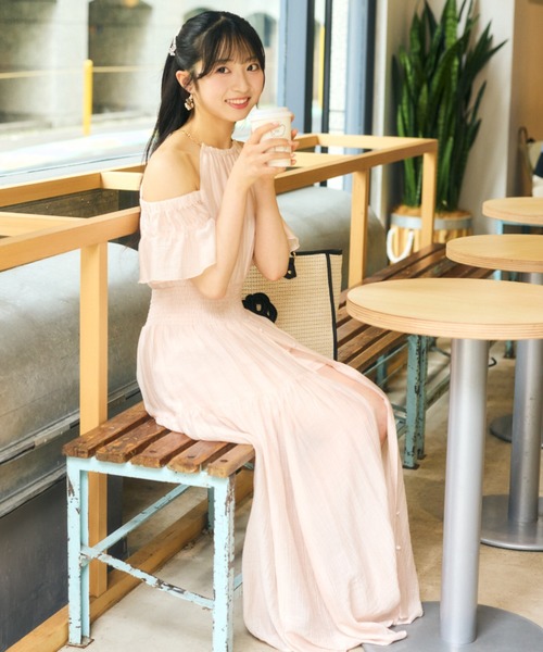 rienda 2WAYホルターネックロンパース　完売色 rienda 2WAYホルターネックロンパース L/PNK1 -ファッション通販