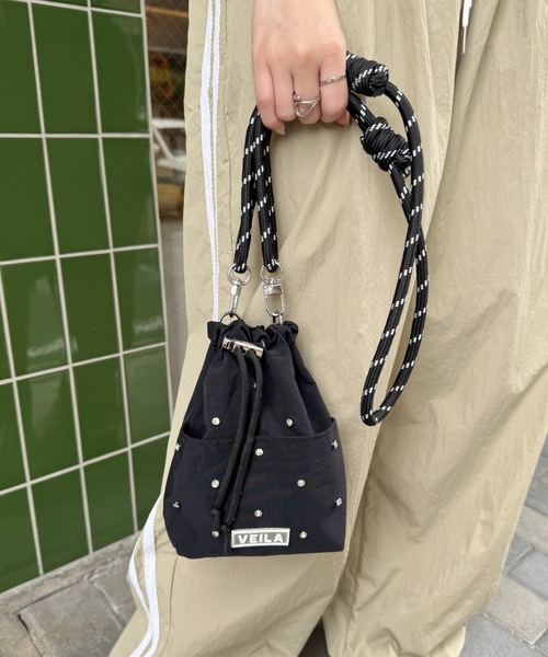 CLEA ショルダーバッグ バッグ ビジューデザインミニサコッシュ