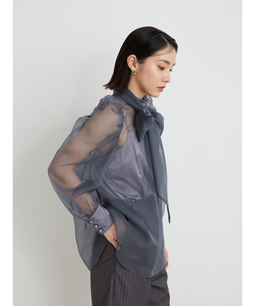「LILY BROWN」 長袖ブラウス 0 グレー レディース LILY BROWN 「LILY BROWN」 長袖ブラウス ONE SIZE グレー