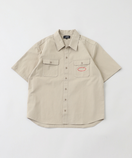 AFB 半袖シャツ ブラウン Lサイズ AFB（エーエフビー） シャツ 半袖 SS WORK SHIRTS メンズ : ZOZOTOWN
