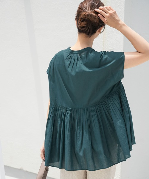「URBAN RESEARCH DOORS」 半袖ブラウス MEDIUM ブルー レディース URBAN RESEARCH DOORS 「URBAN DOORS」 半袖ブラウス MEDIUM