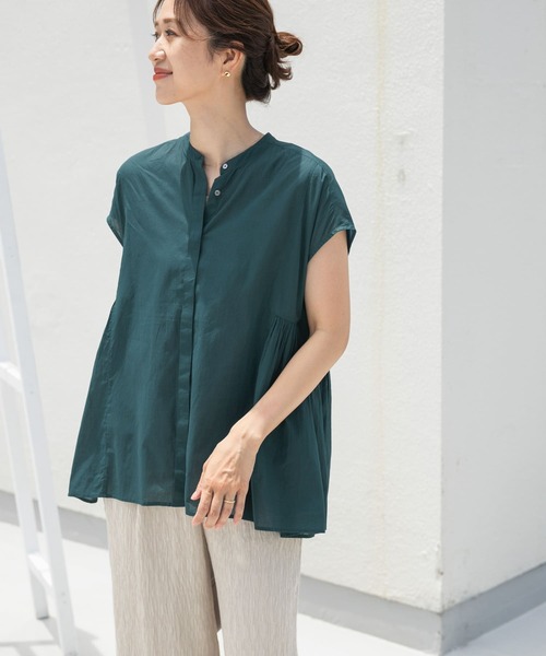「URBAN RESEARCH DOORS」 半袖ブラウス MEDIUM ブルー レディース URBAN RESEARCH DOORS 「URBAN DOORS」 半袖ブラウス MEDIUM
