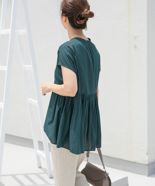 「URBAN RESEARCH DOORS」 半袖ブラウス MEDIUM ブルー レディース URBAN RESEARCH DOORS 「URBAN DOORS」 半袖ブラウス MEDIUM
