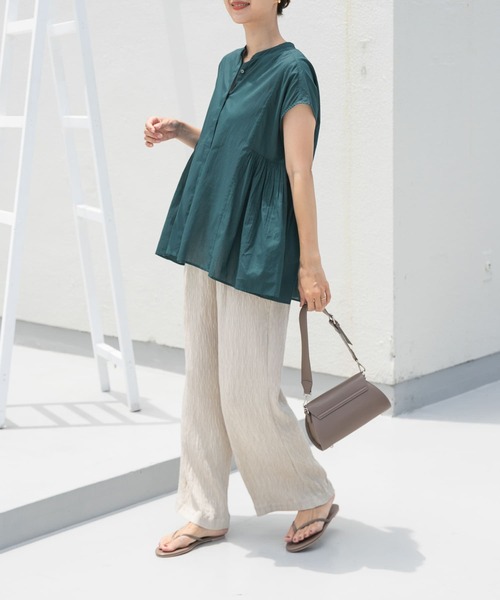 「URBAN RESEARCH DOORS」 半袖ブラウス MEDIUM ブルー レディース URBAN RESEARCH DOORS 「URBAN DOORS」 半袖ブラウス MEDIUM