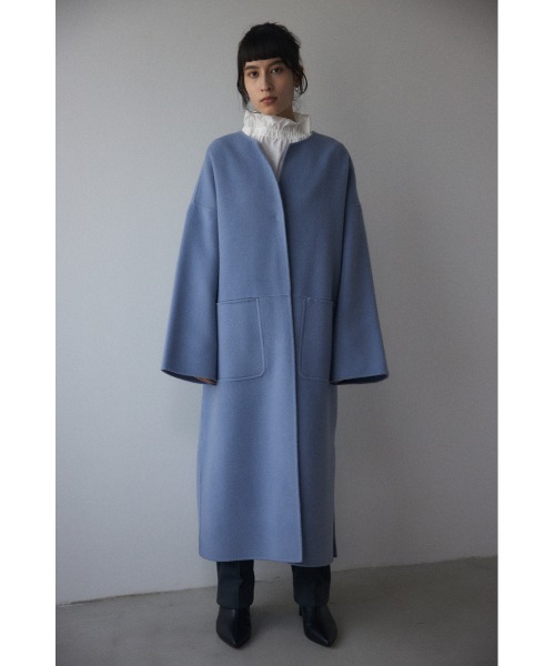 「BLACK BY MOUSSY」 ノーカラーコート 1 ライトベージュ レディース_画像2