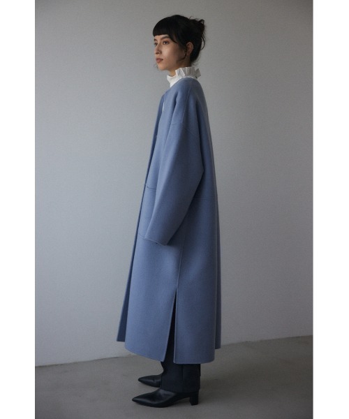 「BLACK BY MOUSSY」 ノーカラーコート 1 ライトベージュ レディース_画像3