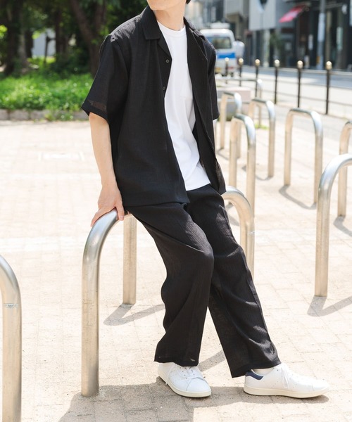 アイテムズ アーバンリサーチ（ITEMS URBAN RESEARCH）/クレープオープンカラーシャツ+パンツSET ITEMS URBANRESEARCH（アイテムズ アーバンリサーチ） シャツ クレープ