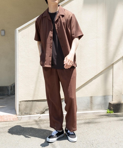 アイテムズ アーバンリサーチ（ITEMS URBAN RESEARCH）/クレープオープンカラーシャツ+パンツSET ITEMS URBANRESEARCH（アイテムズ アーバンリサーチ） シャツ クレープ