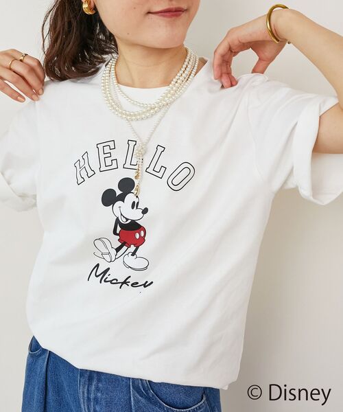 tシャツ 「Disney」Hello/プリントTシャツ レディース