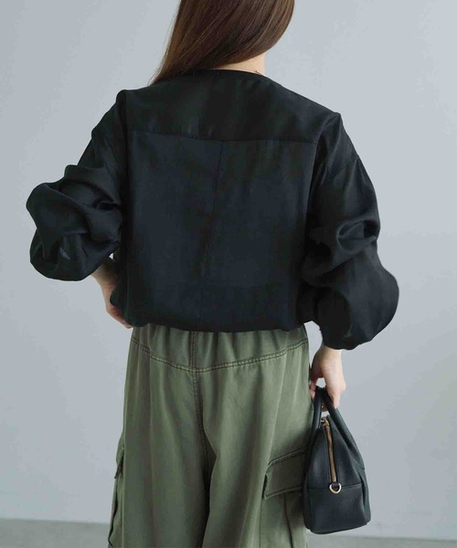 pual ce cin ブラウス シャツ ヨークデザインシアーブラウス