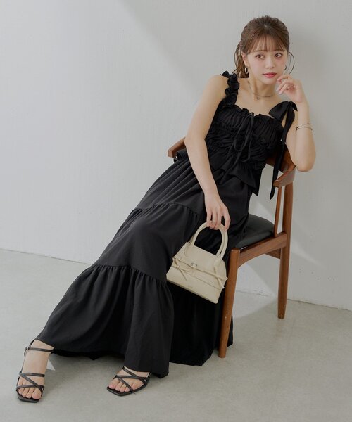 chicoコンビワンピース Chico ワンピース アシメリボン配色ロングOP : ZOZOTOWN Yahoo
