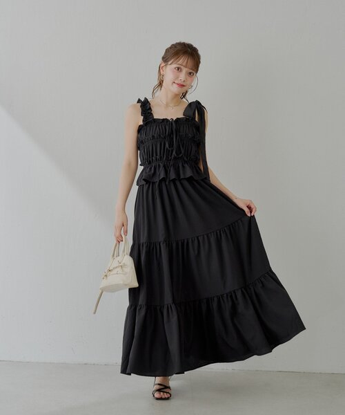 ★ChicLine★ ルシリボンタイ配色ワンピース 楽天市場】フロントタックワンピース レディース プルオーバー