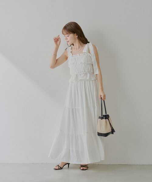 ★ChicLine★ ルシリボンタイ配色ワンピース Chico ワンピース アシメリボン配色ロングOP : ZOZOTOWN Yahoo
