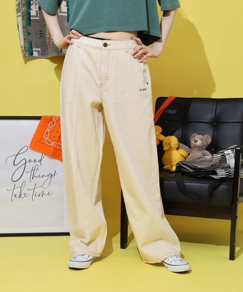 にだいえ NERDY ワイドパンツ ジーンズ NYローカットデニムパンツ メンズ