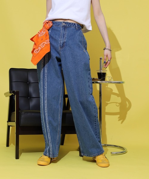 NERDY ワイドパンツ ジーンズ NYローカットデニムパンツ メンズ