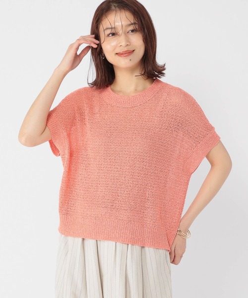 [size:L] [新品未使用] STUDIO SEVEN 半袖ニット studio CLIP ニット セーター 7ゲージサマーブークレ半袖プル