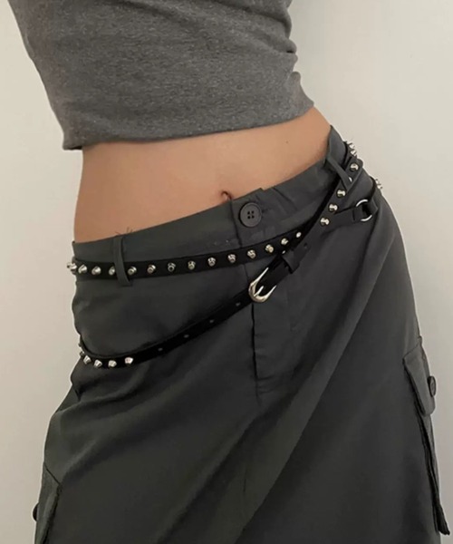 CELENA BEATS ベルト Y2K ロックスタッズ ベルト/ グランジ系 細ベルト