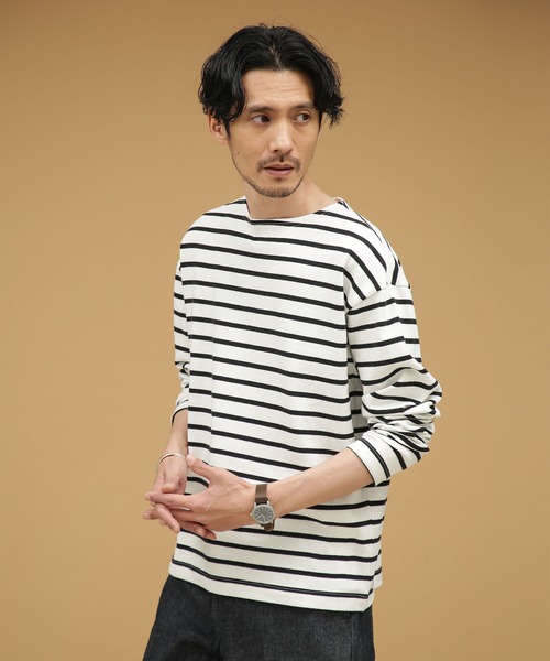 「NANO universe」 長袖Tシャツ S ホワイト メンズ