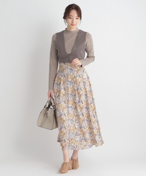 「Andemiu」 ロングスカート MEDIUM ベージュ レディース