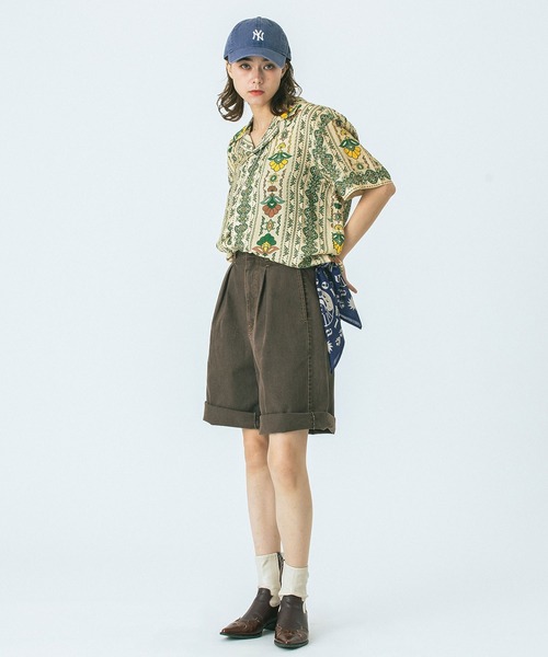 シャツ/ブラウス(半袖/袖なし) FLOWER SHIRT HLAADA ブラウス シャツ (HLAADA for ROSEBUD)FLOWER LINE SHORT