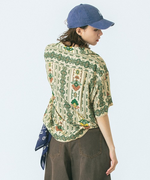 HLAADA ブラウス シャツ (HLAADA for ROSEBUD)FLOWER LINE SHORT