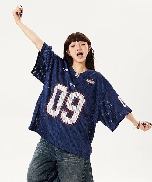 FreeZone tシャツ ナンバリングメッシュフットボールTシャツ