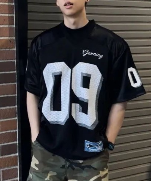 FreeZone tシャツ ナンバリングメッシュフットボールTシャツ