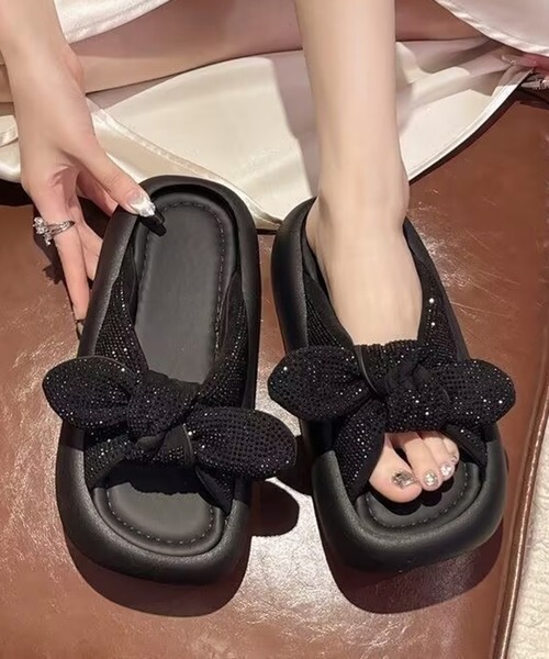 STYLEBLOCK（スタイルブロック） サンダル リボン結びデザイン厚底