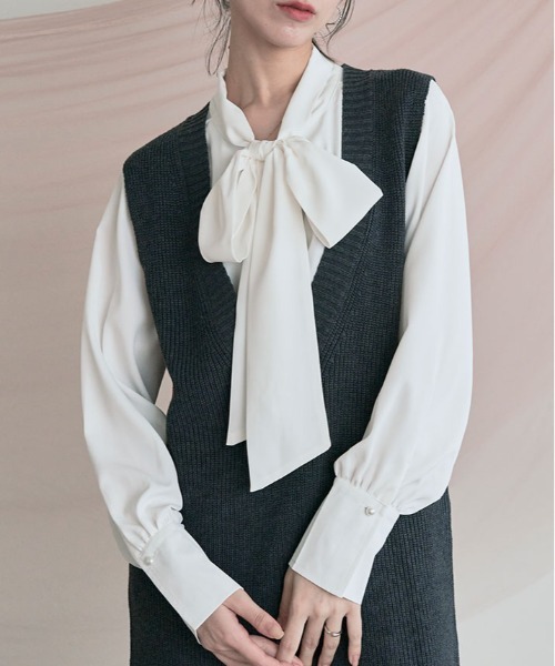 「kirakiraShop」 「maviru」長袖ブラウス X-LARGE オフホワイト レディース