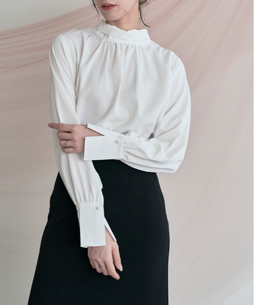 「kirakiraShop」 「maviru」長袖ブラウス X-LARGE オフホワイト レディース