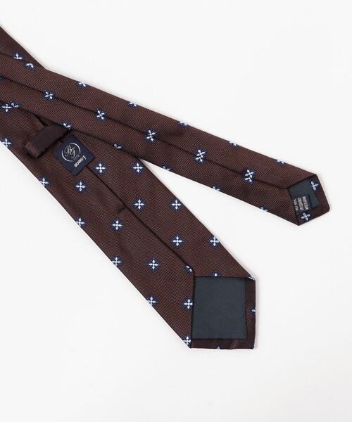 未使用 ビームスエフ ビームスF ネクタイ シルク 小紋柄 ジオメトリック タグ BEAMS F（ビームスF） ネクタイ シルク 小紋柄 ジャカード ネクタイ