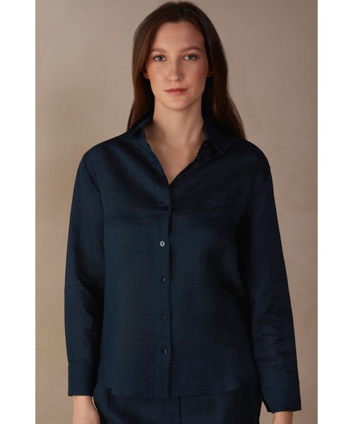 「Intimissimi」 長袖シャツ L スカイブルー レディース_画像2