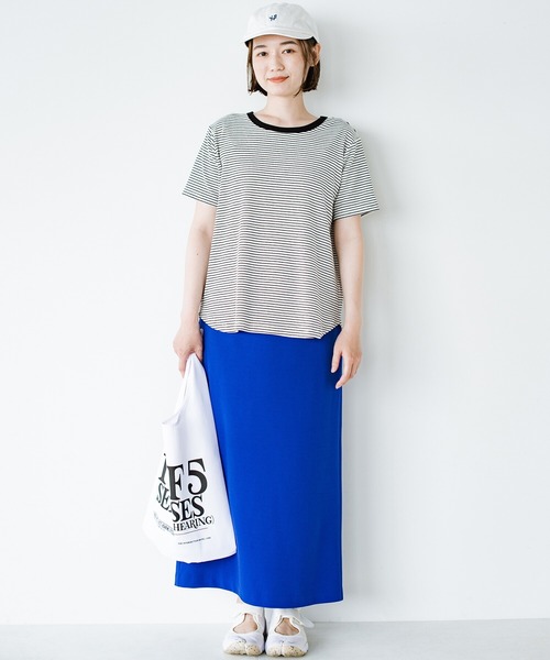 「haco!」 半袖カットソー SMALL ホワイト×ブラック レディース_画像3