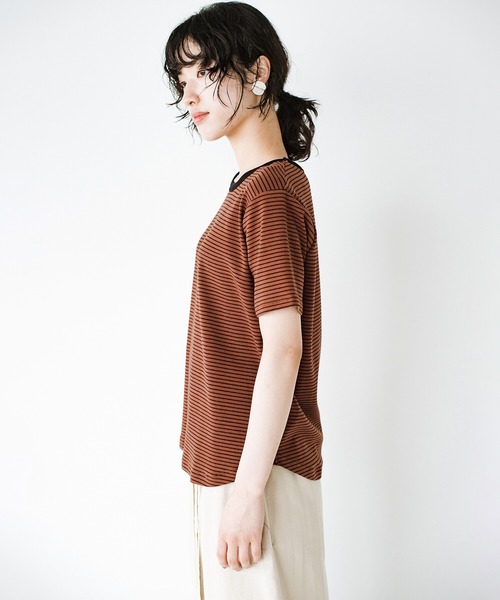 「haco!」 半袖カットソー SMALL ホワイト×ブラック レディース_画像6