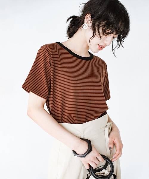 「haco!」 半袖カットソー SMALL ホワイト×ブラック レディース_画像8