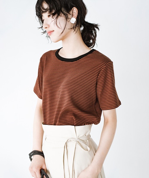 「haco!」 半袖カットソー SMALL ホワイト×ブラック レディース_画像9