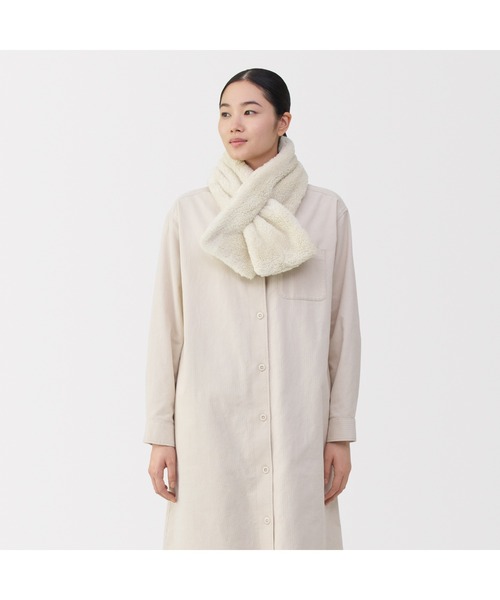 無印良品（MUJI） マフラー ストール 再生ポリエステルあったかボア