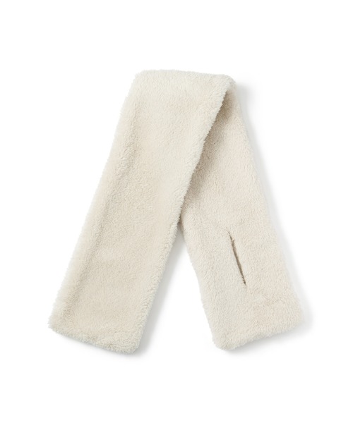 無印用品　マフラー　レディース　白 無印良品（MUJI） マフラー ストール 再生ポリエステルあったかボア