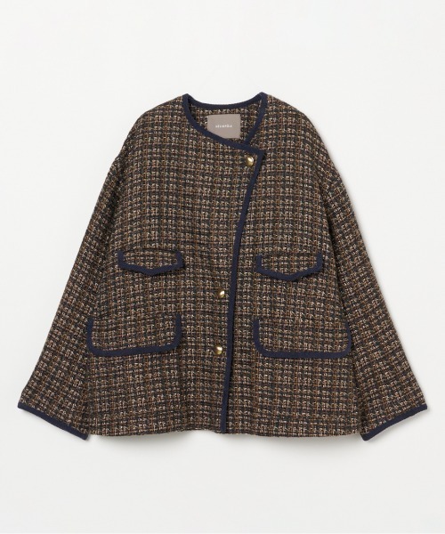 ジャケット アウター 大きいサイズ レディース クロップド テーラード