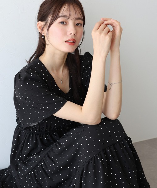 「BLUEEAST」 半袖ワンピース MEDIUM ブルーグレー レディース_画像2