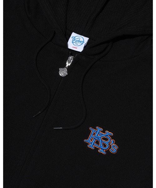 KEBOZ EFG SWEAT FULL ZIP HOODIE ブラック KEBOZ（ケボズ） パーカー EFG WAFFLE LINING SWEAT FULL ZIP HOODIE
