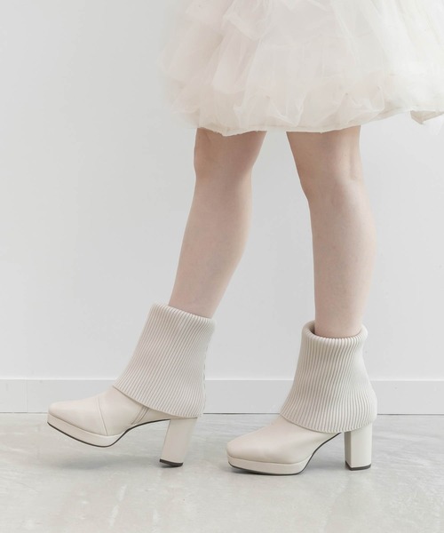 RANDA（ランダ） ブーツ 2WAY ニットカバーショートブーツ レディース