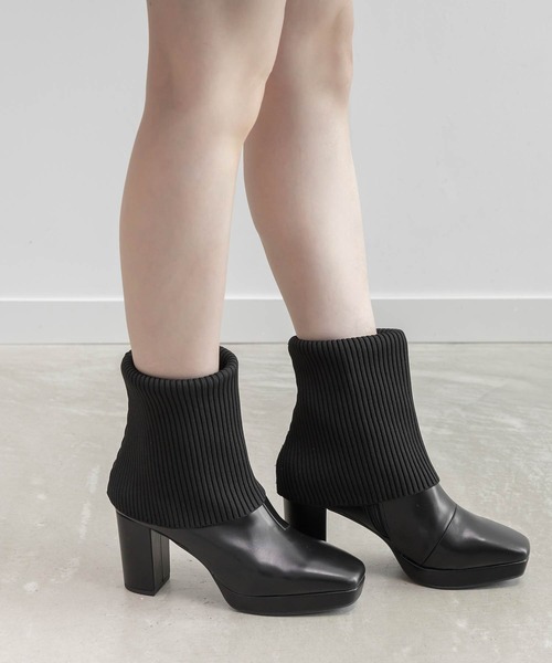 RANDA（ランダ） ブーツ 2WAY ニットカバーショートブーツ レディース