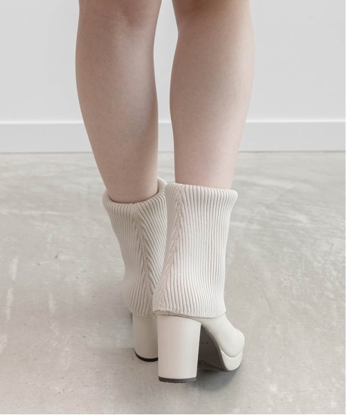 RANDA（ランダ） ブーツ 2WAY ニットカバーショートブーツ レディース