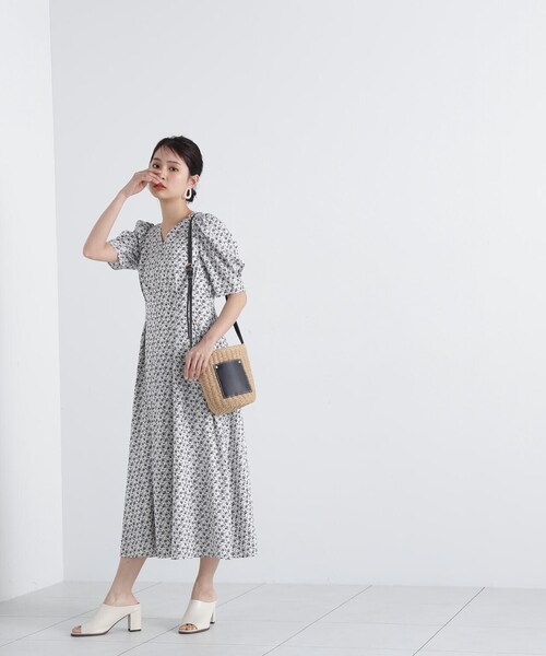 「N.（N. Natural Beauty Basic）」 半袖ワンピース MEDIUM ホワイト系その他 レディース_画像6