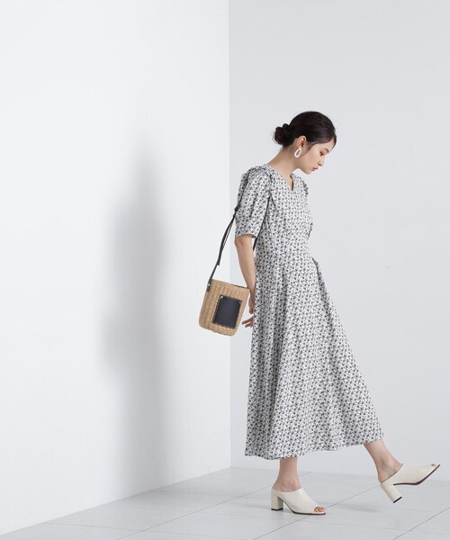 「N.（N. Natural Beauty Basic）」 半袖ワンピース MEDIUM ホワイト系その他 レディース_画像8