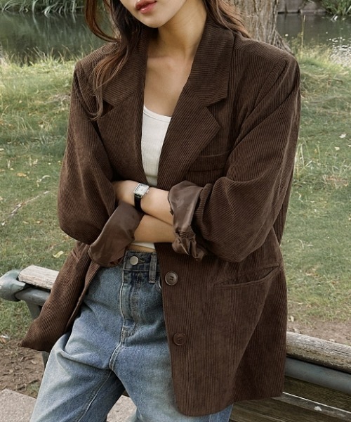 Aelina ジャケット テーラードジャケット コーデュロイレーラード