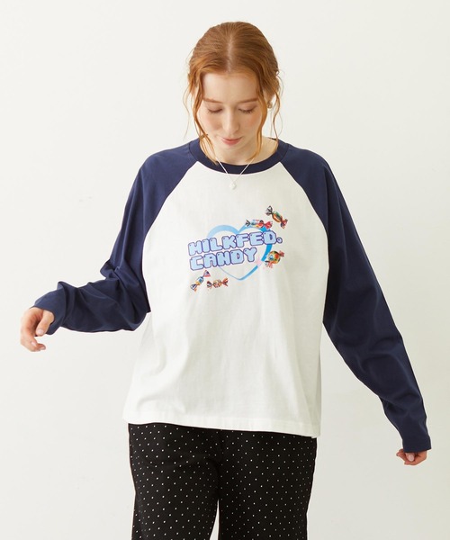 MILKFED.　ミルクフェド　Tシャツ　ハート MILKFED.（ミルクフェド） tシャツ Tシャツ レディース MILKFED MELTY