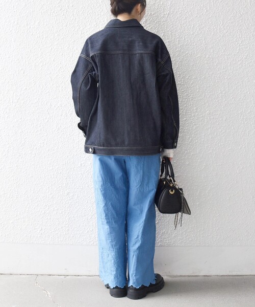 bon_meur ワイドパンツ パンツ bon_meur:「洗濯機可能」ロゴ エン