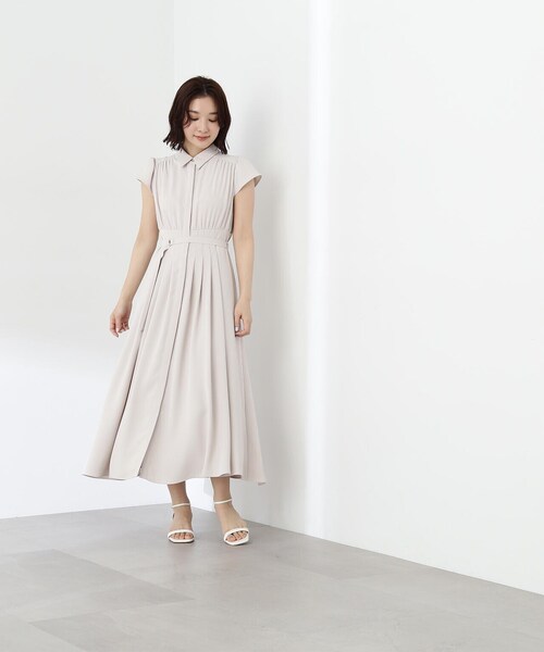 「NATURAL BEAUTY BASIC」 半袖ワンピース MEDIUM ネイビー レディース_画像4